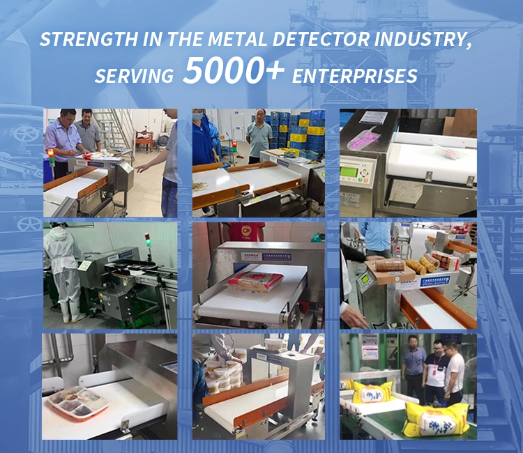 Detector de metais de alimentos industriais com túnel de conveyor para carne 2