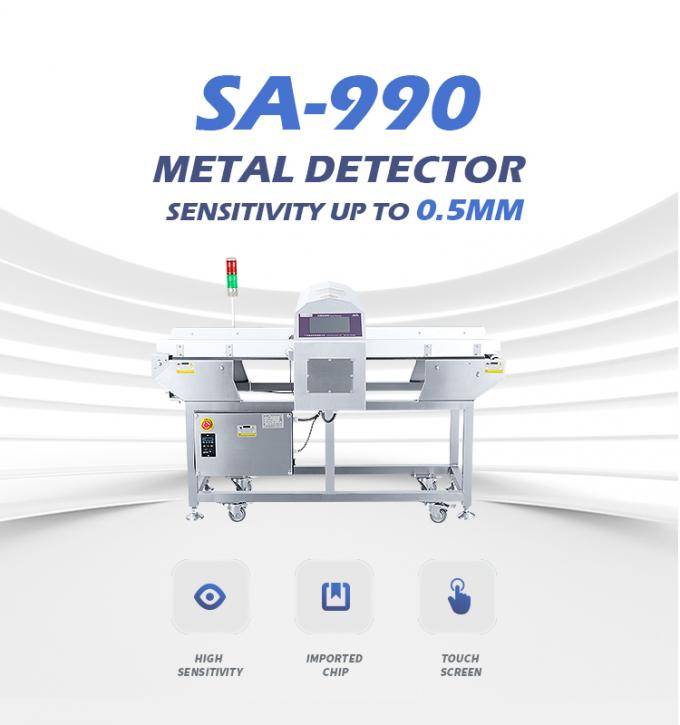 Detector de metais para alimentos industriais de alto desempenho com rejeitador para lanches e leite 4