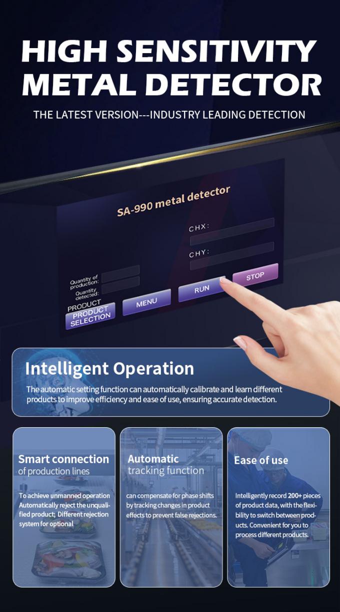 Detector de metais para alimentos: profissional, esteira automática, aço inoxidável, biscoitos de queijo, frutos do mar, grau alimentício, leite, biscoitos, carne, certificado CE 1