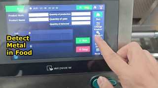 Detector de metais em alimentos detecta objetos estranhos
