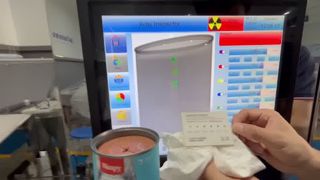 Máquina de inspeção de raios X de alimentos para controle de qualidade