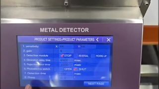 Solução de correia transportadora para detector de metais industriais para alimentos
