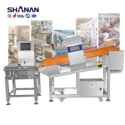 8 polegadas Full Touch Screen Combo Metal Detector e Checkweigher Com Max Precisão ± 1g 1200mm X 800mm X 1200mm
