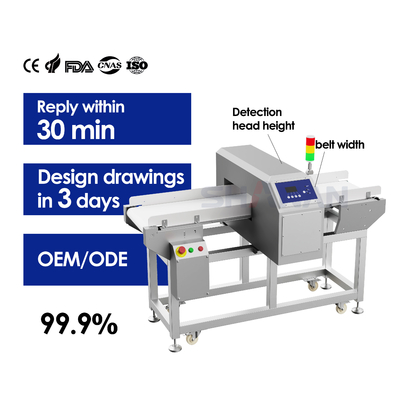 Detector de metais para alimentos, farmacêuticos e metais com parada automática da correia, indústria alimentícia para fábrica de alimentos