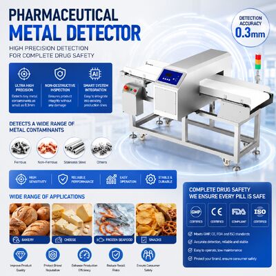 Todos os tipos de metais transportador de alimentos fábrica de carne alimentos do mar chocolate biscoitos nozes detector de metais