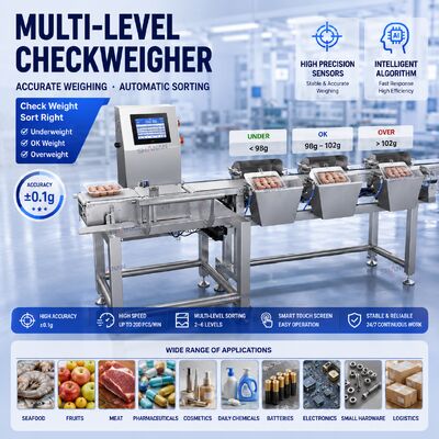 Equipamento de Classificação de Precisão Auto Tamanho/Peso para Frutas, Vegetais, Produtos Farmacêuticos e Materiais Industriais
