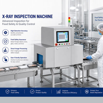 Máquina de raio X para alimentos equipada com interface touch screen e parâmetros de autoaprendizagem para fornecer controle e inspeção de alimentos